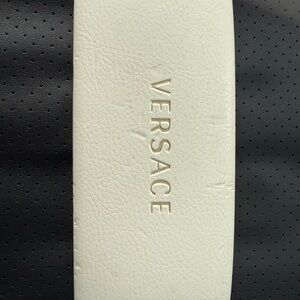 Versace Ivory Leather Accessory Holder